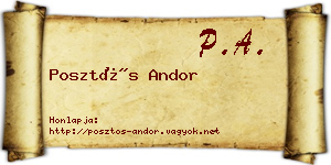 Posztós Andor névjegykártya