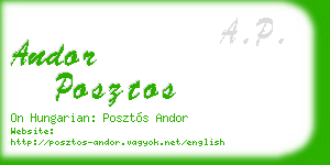 andor posztos business card